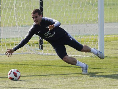 Griezmann, durante el último entrenamiento de Francia en Istra, a las afueras de Moscú.