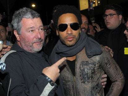 Philippe Starck y Lenny Kravitz, en la Feria de Mil&aacute;n. 