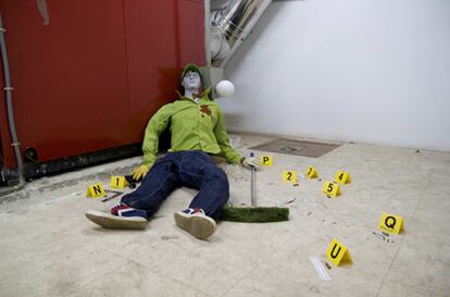 Una imagen cedida por González Aguilera de un escenario de un crimen ficticio para ensayar la reconstrucción en 3D.