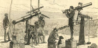 Astr&oacute;nomos brit&aacute;nicos esperan el eclipse de 1871 en India.