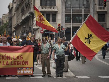 Manifestaci&oacute; de legionaris l&#039;any passat a Barcelona.