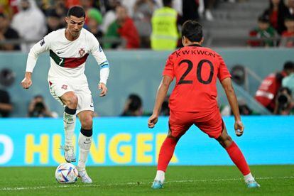 Cristiano Ronaldo durante la derrota de Portugal con Corea del Sur.