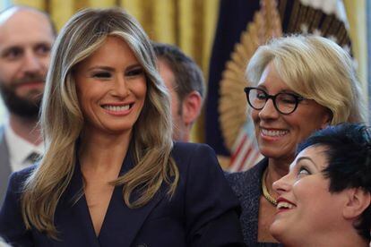 La primera dama de Estados Unidos, Melania Trump, el 26 de abril de 2017 en la Casa Blanca.