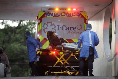 Una enferma de covid-19, a finales de julio en un hospital de Ciudad de México.