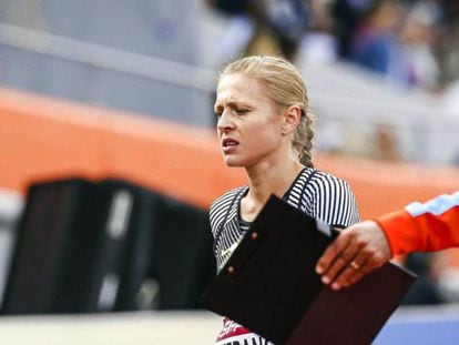 Stepanova, en el campeonato europeo de atletismo, en Ámsterdam.