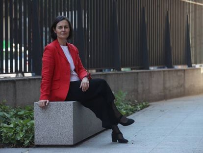 Belén Hermida en una imagen de mayo, durante su campaña para las elecciones al Decanato del Colegio Oficial de Arquitectos (COAM).