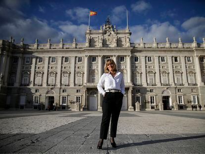 Llanos Castellanos, presidenta de Patrimonio Nacional, en el Palacio Real.