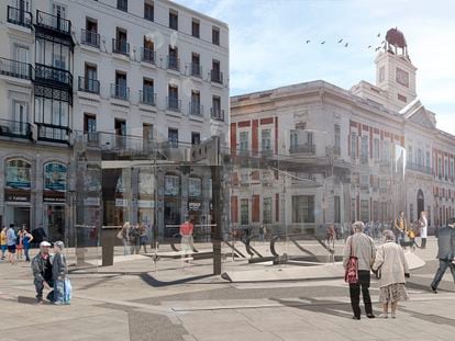 Ilustración del proyecto de la nueva estructura Puerta del Sol, ya sin la estación de Cercanías conocida como 'la ballena'.