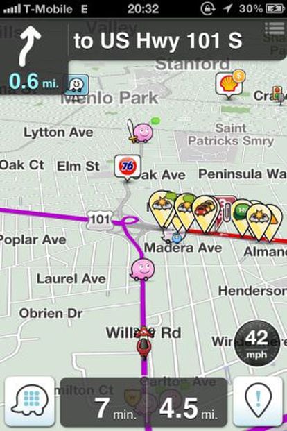 Waze ofrece rutas alternativas en caso de atasco