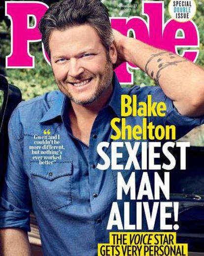 Cover of 'People' magazine with Blake Shelton chosen as the sexiest man of the year in 2017. 