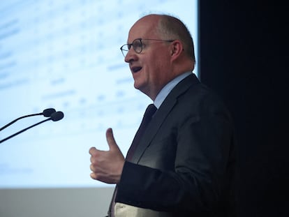 El economista jefe del BCE, Philip Lane, durante una conferencia en Nicosia (Chipre) el pasado mes de abril.