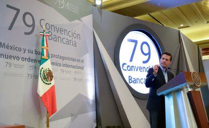 El presidente Pe&ntilde;a Nieto, durante la conferencia
