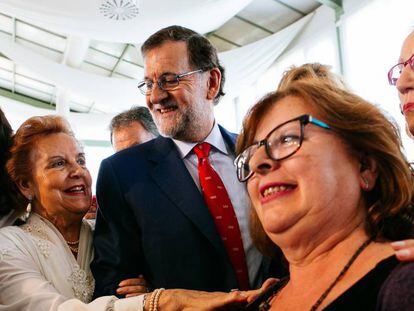 Mariano Rajoy, este lunes tras su acto en Badajoz.