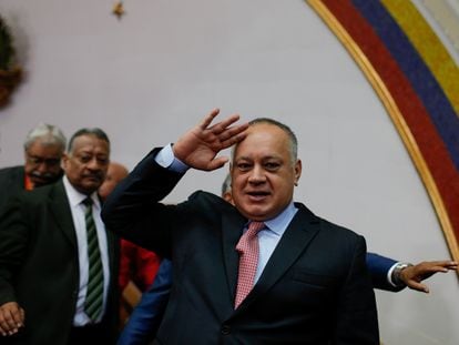 Venezuela's National Constituent Assembly President Diosdado Cabello leaves after a news conference in Caracas, Venezuela January 8, 2020. REUTERS/Manaure Quintero