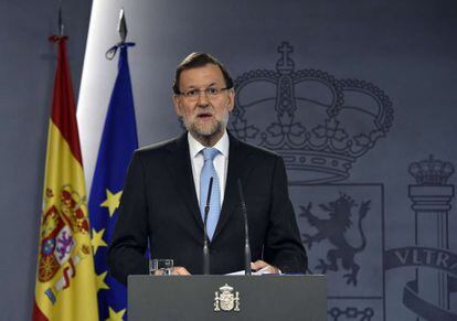 Mariano Rajoy, en una compareixença a la Moncloa el passat dia 11.