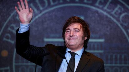 Javier Milei, presidente electo de Argentina, el día en que ganó las presidenciables el 19 de noviembre.