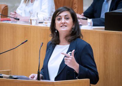 La presidenta del Gobierno de La Rioja, Concha Andreu, en el Parlamento regional el pasado miércoles.