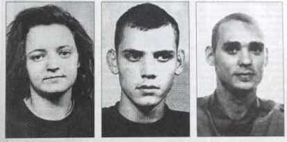 Beate Zschäpe, Uwe Böhnhardt y Uwe Mundlos, miembros de la banda neonazi NSU. 