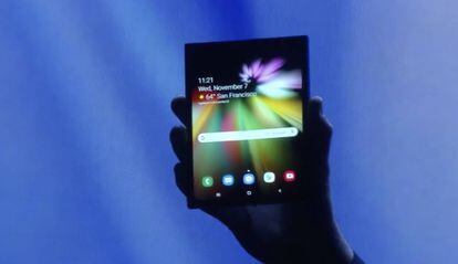 Una imagen del nuevo móvil plegable de Samsung.
