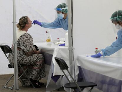 Pruebas PCR en Ordizia (Gipuzkoa), la semana pasada.