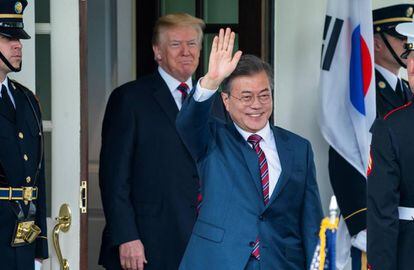 El presidente surcoreano durante su reunión con Trump en la Casa Blanca