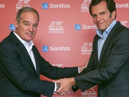 Santiago Villa (izquierda), consejero delegado de Generali en España, y su homólogo en Sanitas, Iñaki Peralta.