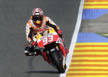 Marc Márquez en las sesiones de prácticas del Gran Premio de Valencia, el pasado mes de noviembre