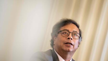 El presidente Gustavo Petro habla en la OEA, en sus instalaciones de Washington, Estados Unidos, el 19 de abril de 2023.