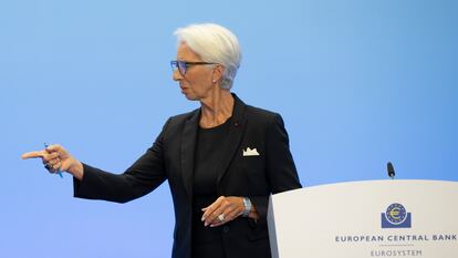 La presidenta del BCE, Christine Lagarde, el jueves pasado en Fráncfort.