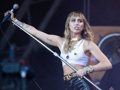 Miley Cyrus, en un concierto en junio de 2019.