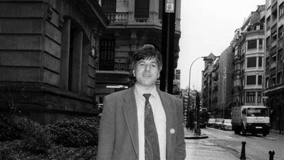Gregorio Ordóñez, en San Sebastián en 1994, dos meses antes de ser asesinado. 