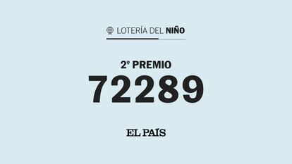 El 72289, segundo premio de la Lotería del Niño 2023