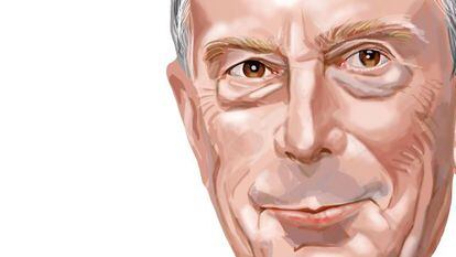 Caricatura del empresario y político Michael Bloomberg.