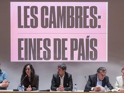 Roda de premsa de la candidatura 'Les cambres: eines de país'. 