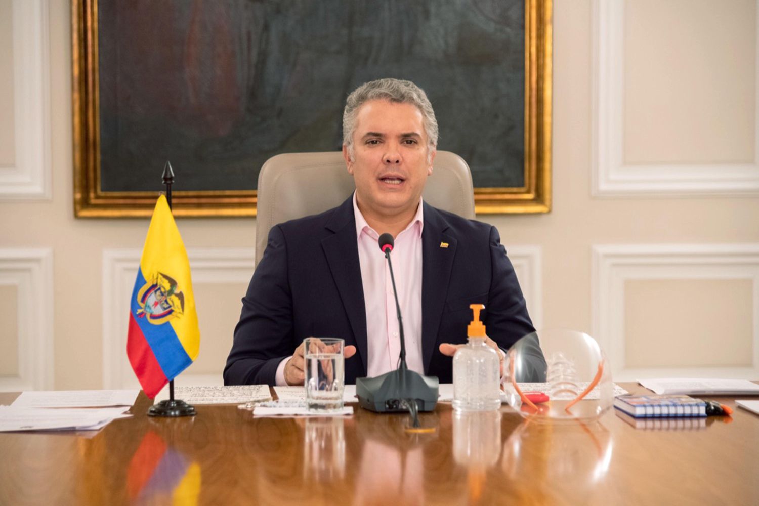 El presidente Iván Duque durante uno de sus programas diarios.