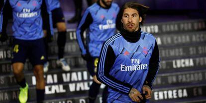 El futbolista del Real Madrid, Sergio Ramos, antes de un partido.