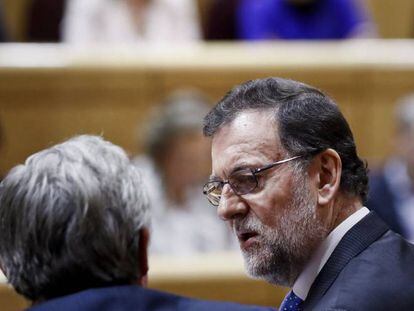 El president del Govern central, Mariano Rajoy, aquest dimarts al Senat.