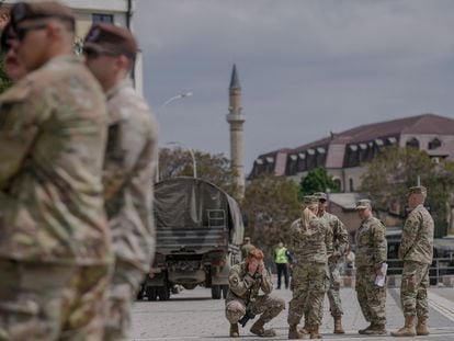 Militares estadounidenses en Pristina, la capital de Kosovo, el pasado 21 de mayo.