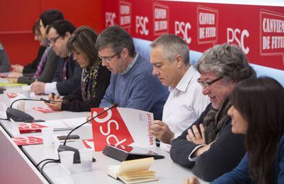 Pere Navarro, en la reuni&oacute;n de la Ejecutiva del PSC.