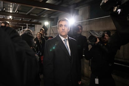 Michael Cohen, a su salida de la Fiscalía de Manhattan el pasado 13 de marzo. 