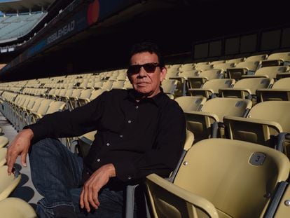 Fernando Valenzuela en el Dodger Stadium, en Los Ángeles (California).