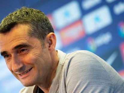 Valverde, en la rueda de prensa del viernes.