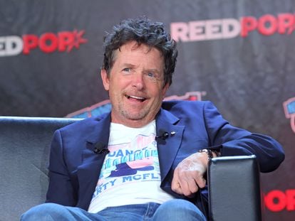 Michael J. Fox durante el panel de 'Regreso al futuro' de la Comic Con en Nueva York, el 8 de octubre de 2022.