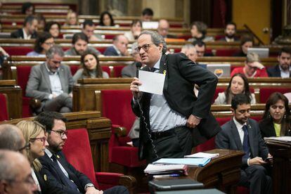 Quim Torra al Parlament, el dia 19 de desembre.