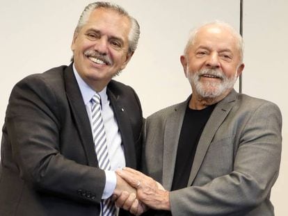 Los presidentes de Argentina y Brasil, Alberto Fernández y Lula da Silva.