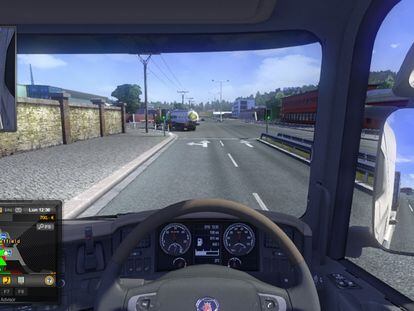 Imagen del interior de una cabina en 'Euro Truck Simulator 2'.