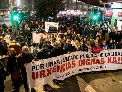 Manifestación del pasado jueves contra el colapso en las Urgencias del hospital de Santiago.