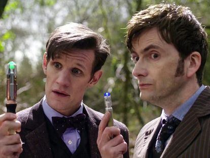 Matt  Smith y Andy Tennant, décimo y undécimo Doctor en la serie Doctor Who