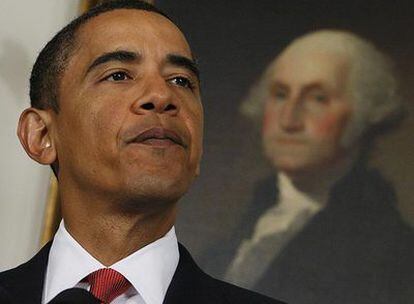 El presidente de EE UU, Barack Obama, anuncia el cambio de estrategia del escudo antimisiles en Europa hoy en Washington
