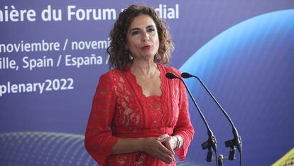 La ministra de Hacienda, María Jesús Montero, en Madrid este jueves.